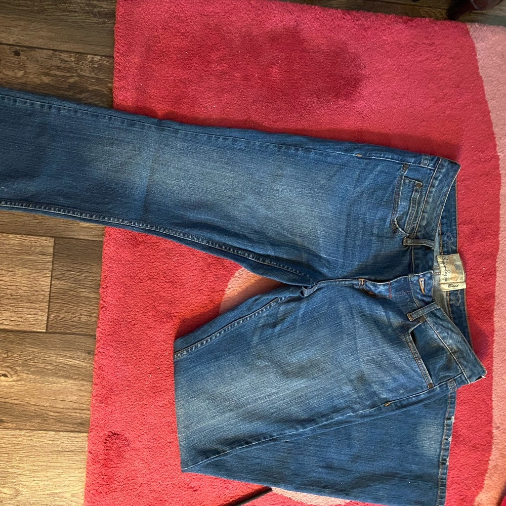 American Rag blue denim jeans with gold label detail